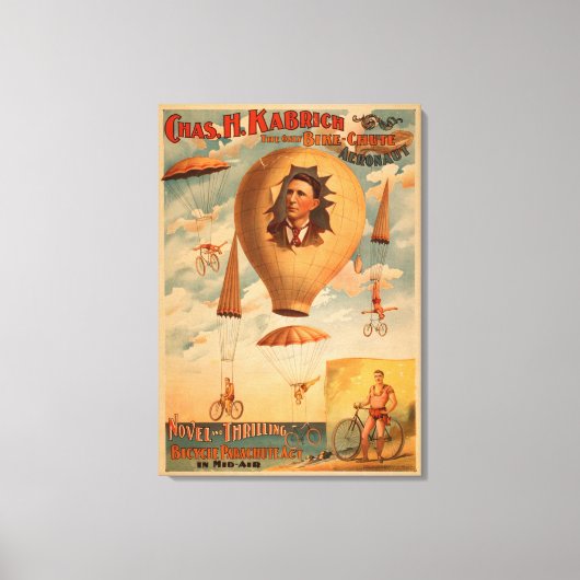 空中劇場の自転車落下傘法 キャンバスプリント (正面)