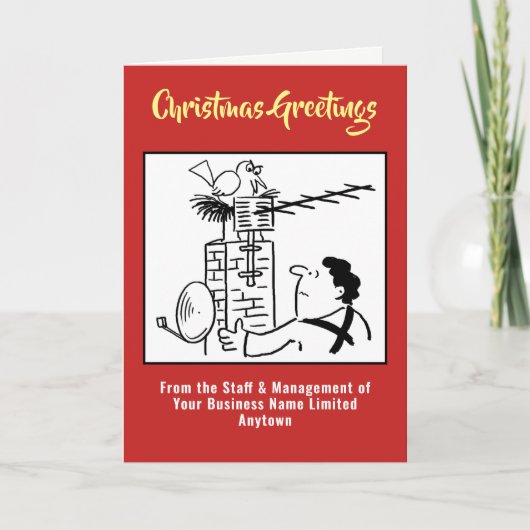 空中又は衛星皿のインストーラのクリスマスカード シーズンカード (正面)