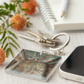 空中国の飛んでいるに向かう天使 キーホルダー (正面右)