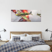 空中戦のドイツFw-190 キャンバスプリント (インサイチュ (寝室))