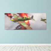 空中戦のドイツFw-190 キャンバスプリント (インサイチュ (ウッドフロア))