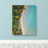 空中撮影ビーチ キャンバスプリント (インサイチュ (ウッドフロア))