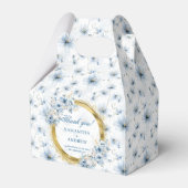 空中水スタイリッシュ色ほこりっぽいブルー金ゴールド結婚ズ フェイバーボックス (正面サイド)