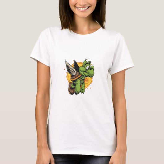 空中漫画のカメ Tシャツ (正面)
