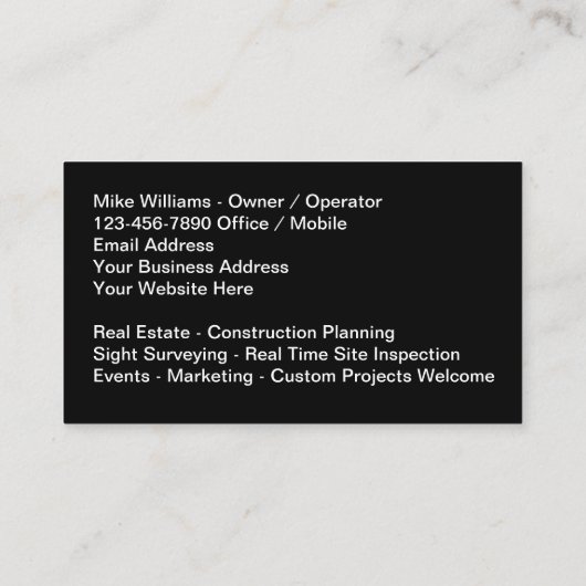 空中無人機の撮影とビデオ撮影 名刺 (裏面)