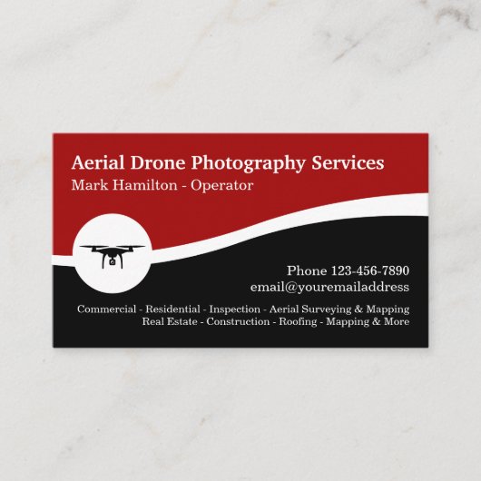 空中無人機撮影サービス 名刺 (正面)