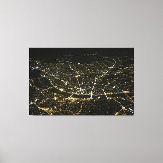 空中表示ナイトライトインつながりキャンバスアート キャンバスプリント (正面)