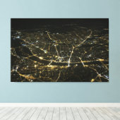 空中表示ナイトライトインつながりキャンバスアート キャンバスプリント (インサイチュ (ウッドフロア))