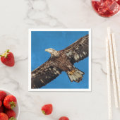 空中逃走中の亜成体ハゲ鷲 スタンダードカクテルナプキン (インサイチュ)