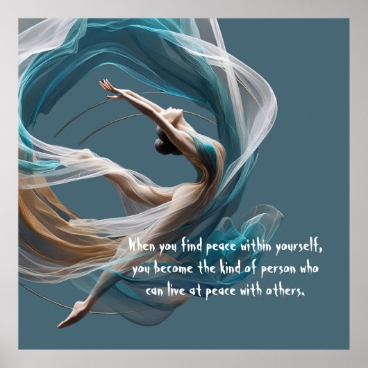 空中飛行エアーヨガインストラクター ピラティス フィットネス ポスター (正面)