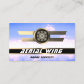 空力の丸い金ゴールド金属と空 名刺 (正面)