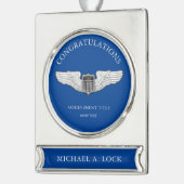 空力パイロットウイングカスタム文字 シルバープレートバナーオーナメント (左)