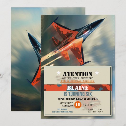 空力誕生日招待状 招待状 (正面/裏面)