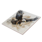 空威厳のある飛のハゲのワシ、水色 タイル (側面)