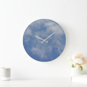 空実在青雲と柔らシンプルい雲 ラージ壁時計 (ホーム)