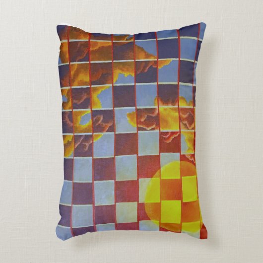 空市松模様にアクセント枕 アクセントクッション (正面(垂直))