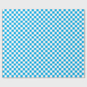 空市松模様に青白ラッピング紙 ラッピングペーパー (フラット)
