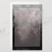 空幽霊のよく出る文房具（赤い線） 便箋 (正面/裏面)