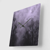 空幽霊のよく出る紫ミストウォールクロック スクエア壁時計 (傾斜)