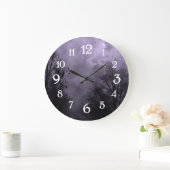 空幽霊のよく出る紫ミストホワイトナンバーウォールクロック ラージ壁時計 (ホーム)