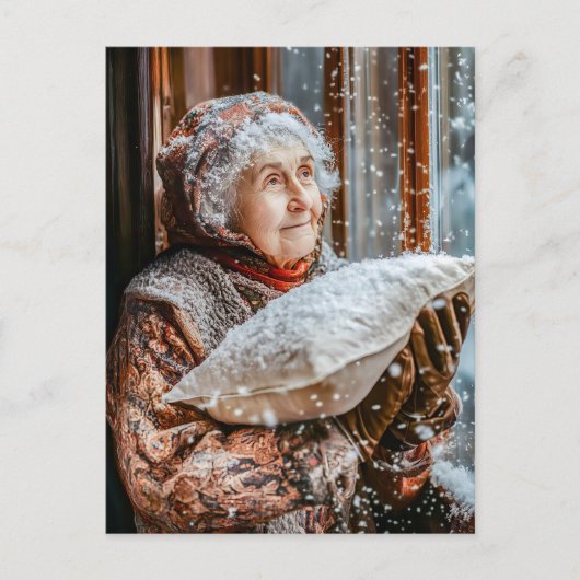 空恋しく思から雪を揺らす穴 ポストカード (正面)