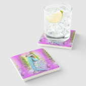 空想にふける人魚の大理石の石造りのコースター ストーンコースター (横)