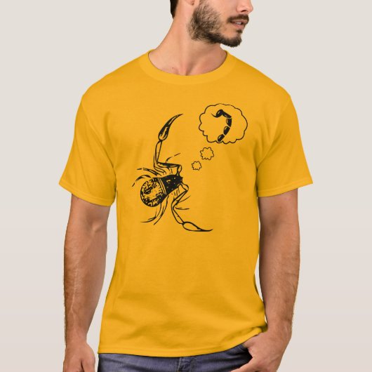 空想にふけるPseudoscorpionの昆虫学科学のティー Tシャツ (正面)