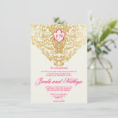 空想によっては金インドのアラビア結婚式が活気づきます 招待状 (スタンド正面)