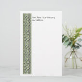 空想によって満たされるケルト結び目模様の緑 便箋 (スタンド正面)