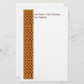 空想によって満たされるケルト結び目模様の金ゴールド 便箋 (正面/裏面)