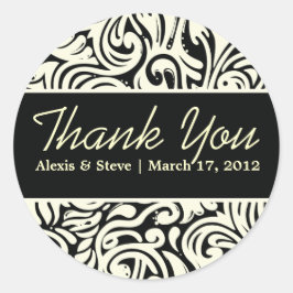 空想は円形のステッカーモノグラムのな結婚式の渦巻きます ラウンドシール