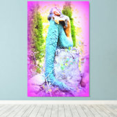 空想的な人魚の巻きキャンバス キャンバスプリント (インサイチュ (ウッドフロア))