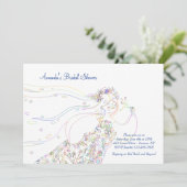 空想的な花嫁のブライダルシャワーの招待 招待状 (スタンド正面)