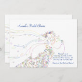 空想的な花嫁のブライダルシャワーの招待 招待状 (正面/裏面)