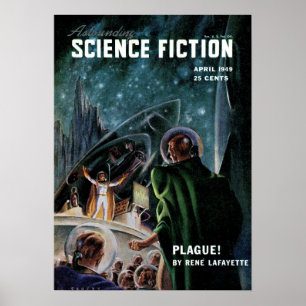 空想科学小説のパルプの物語を驚かせるヴィンテージ ポスター