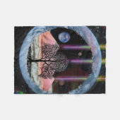 空想科学小説の生命の樹 フリースブランケット (正面(横))