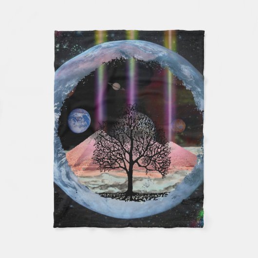 空想科学小説の生命の樹 フリースブランケット (正面)