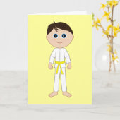 空手おめでとうイエローベルト カード (黄色い花)