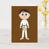 空手おめでとうブラウンベルト カード (黄色い花)