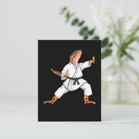空手おもしろいの侍をするヒョウのケッコ サンキューカード (スタンド正面)