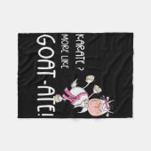 空手おもしろいヤギI空手プン武術アーツ フリースブランケット (正面(横))