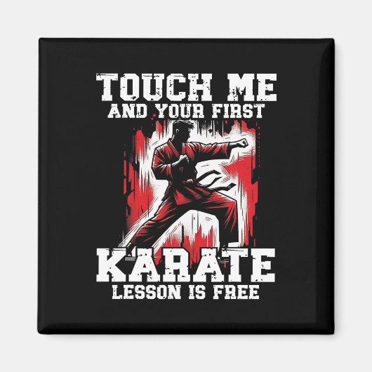 空手おもしろい柔道男性へTouchMe First Karate Le マグネット (正面)