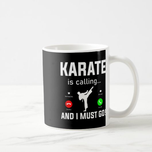 空手が呼んでいる、行かなければ Funny Karate  コーヒーマグカップ (右)