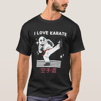 空手が大好き 可愛いパンダ 空手 日本のアニメ Tシャツ