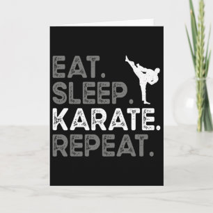 空手が好きすぎる人のための Eat Sleep Karate Repeat デザイン 婦人服 カード