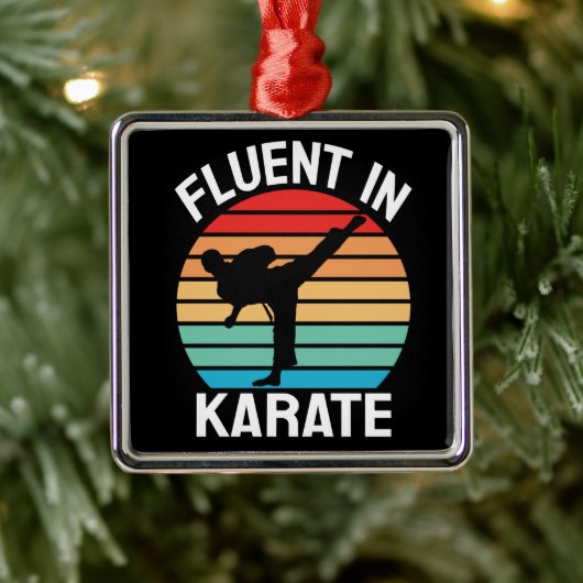 空手が得意 Funny Karate メタルオーナメント (ツリー)