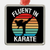 空手が得意 Funny Karate メタルオーナメント (正面)