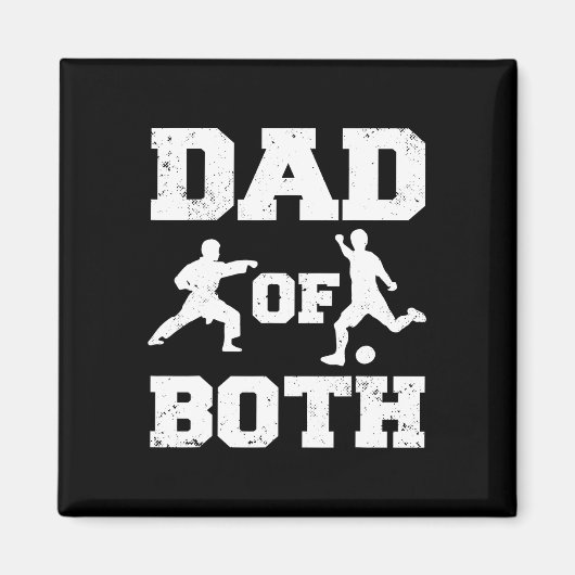 空手とサッカーの父 Funny Karate Soccer Dad マグネット (正面)
