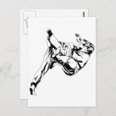 空手と柔道。投げ技 ポストカード (正面/裏面)