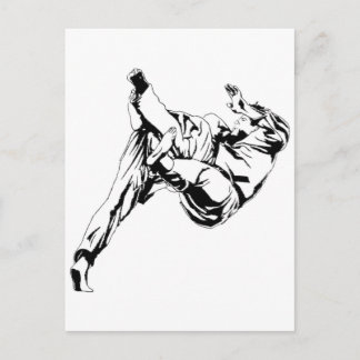 空手と柔道。投げ技 ポストカード